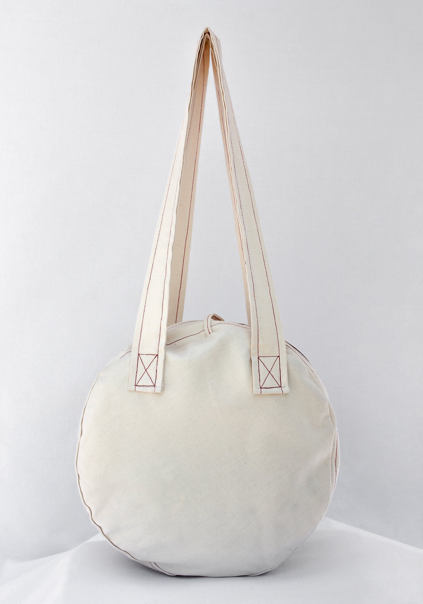 CLODIA CANVAS CIRCLE TOTE BEIGE - Vestalis Roma