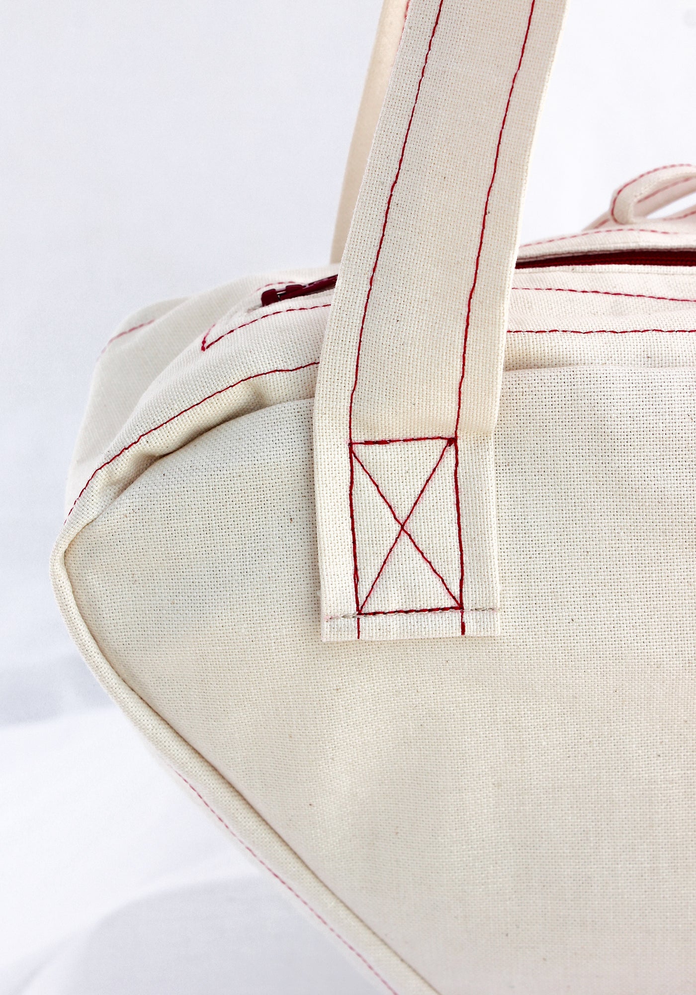 CLODIA CANVAS TRIANGLE TOTE BEIGE - Vestalis Roma