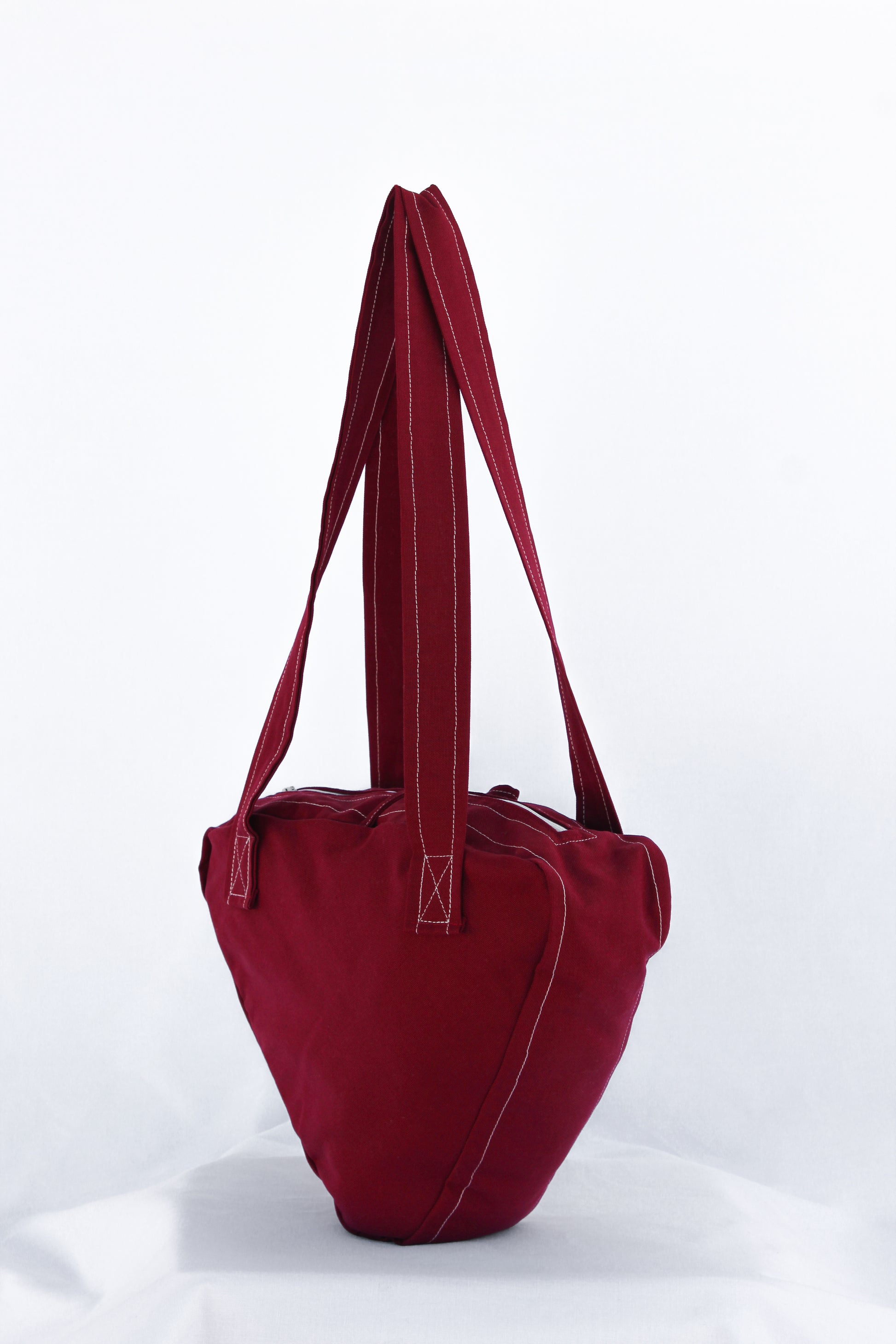 CLODIA CANVAS TRIANGLE TOTE ROSSO - Vestalis Roma