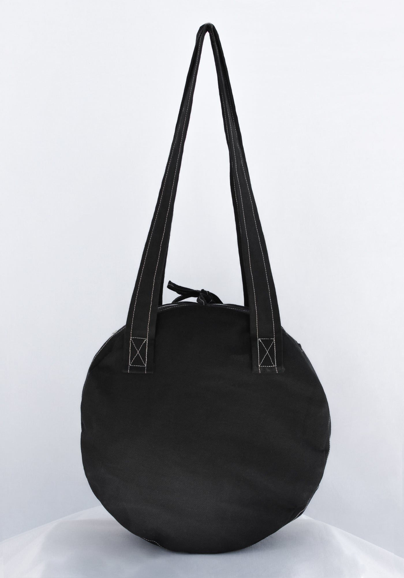 CLODIA CANVAS CIRCLE TOTE NERO - Vestalis Roma