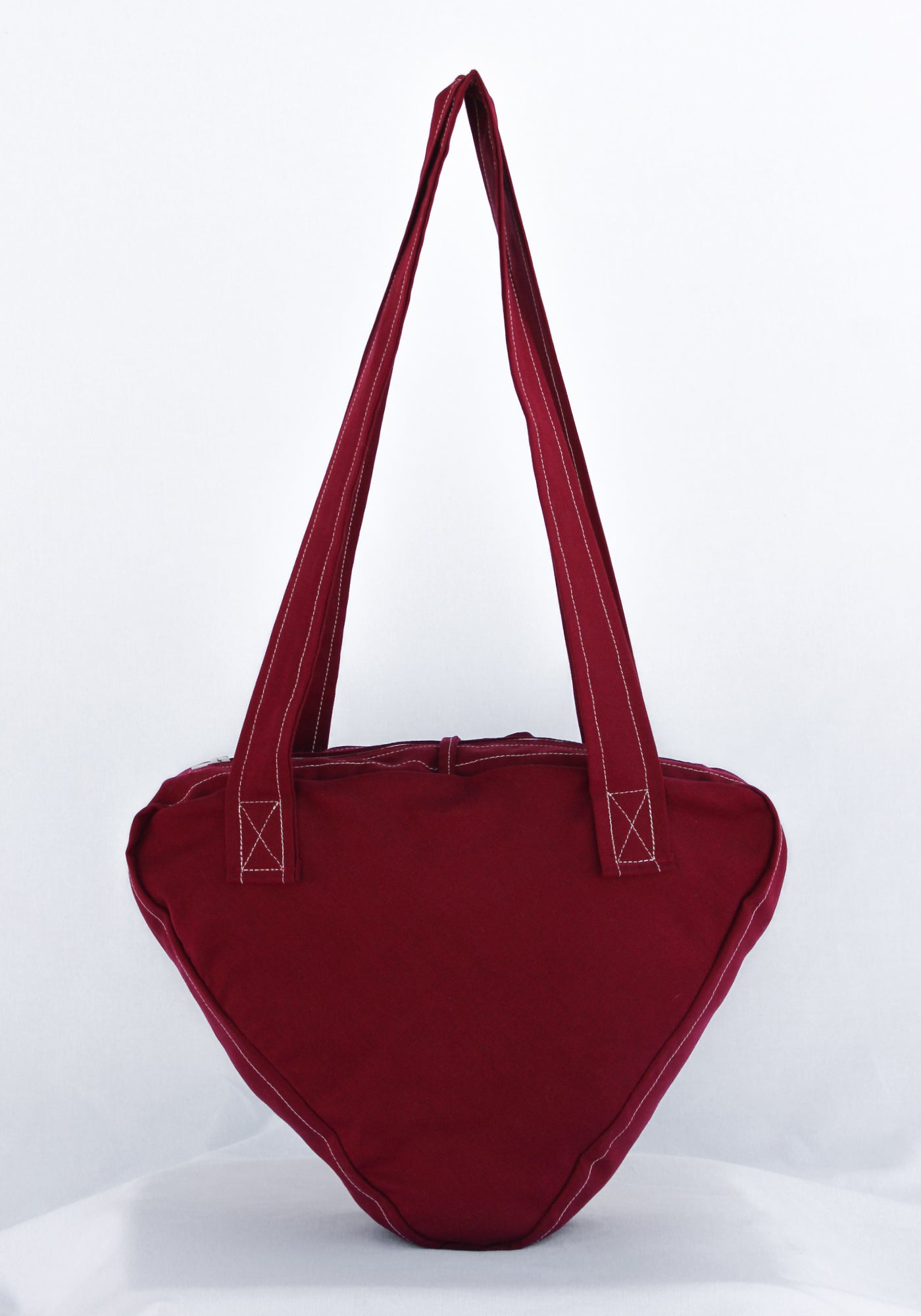 CLODIA CANVAS TRIANGLE TOTE ROSSO - Vestalis Roma