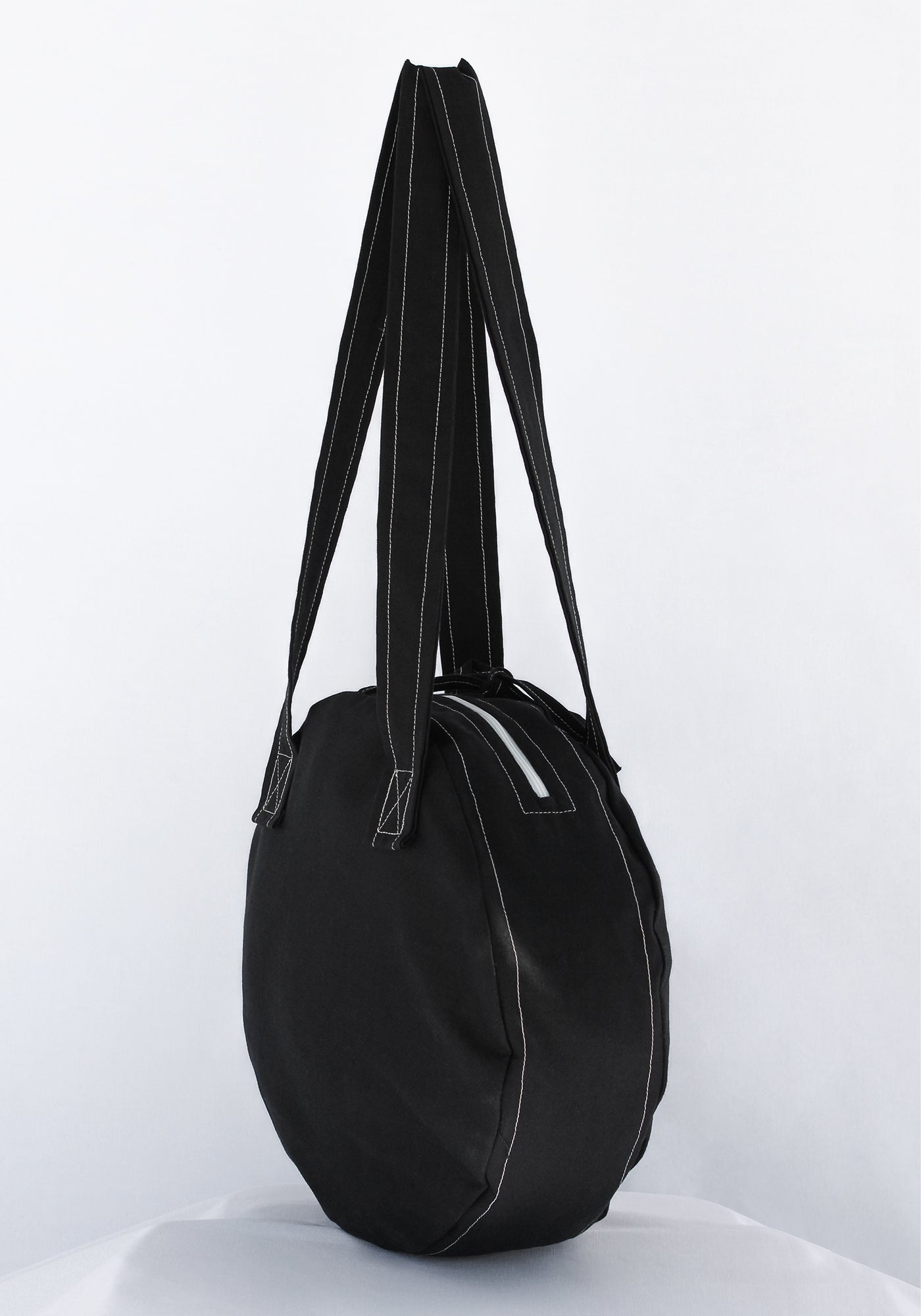 CLODIA CANVAS CIRCLE TOTE NERO - Vestalis Roma