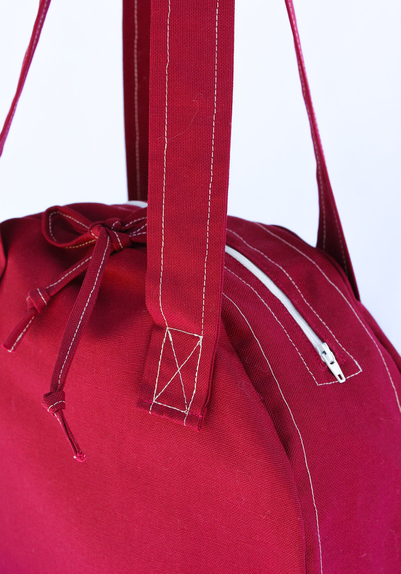 CLODIA CANVAS CIRCLE TOTE ROSSO - Vestalis Roma