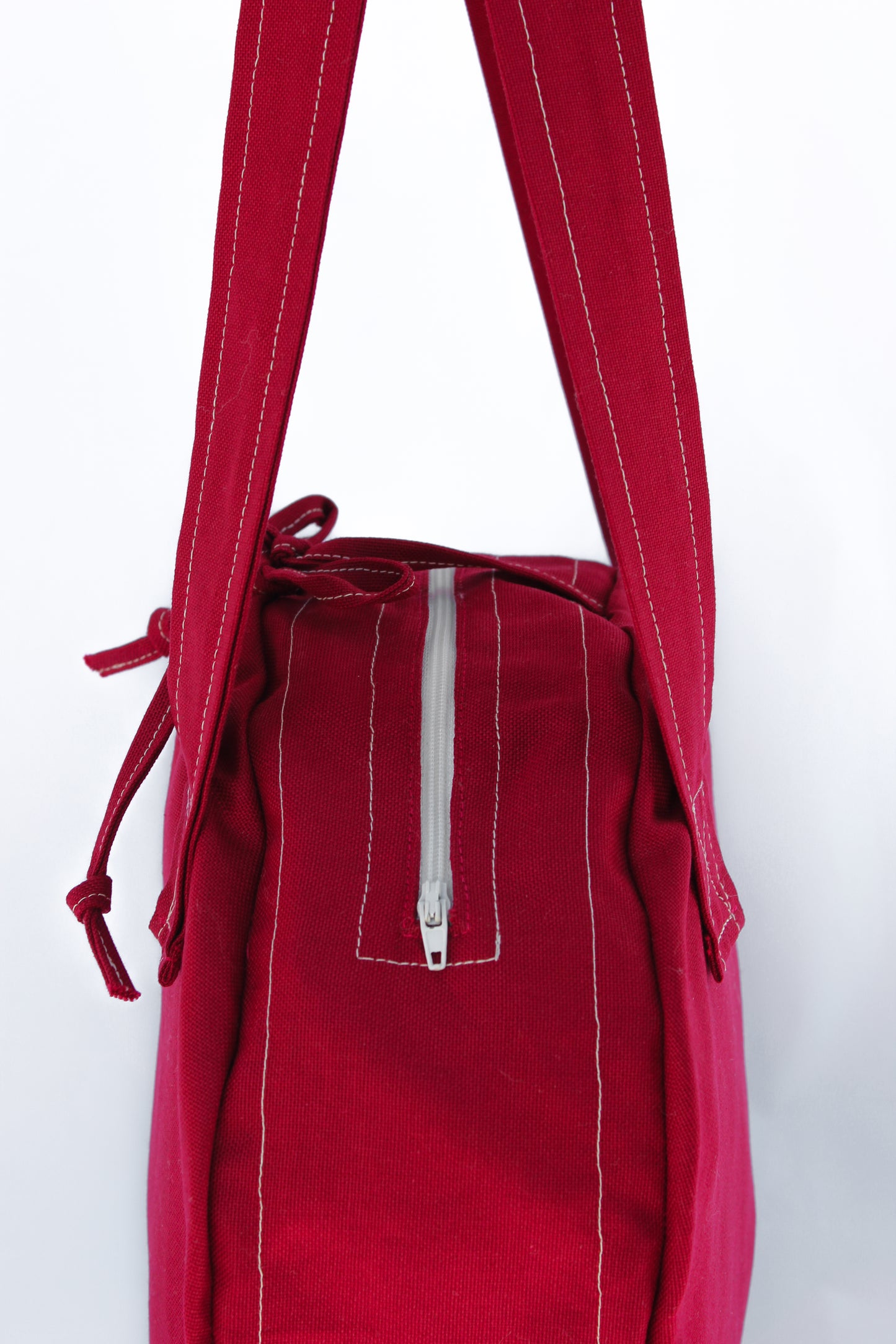 CLODIA CANVAS CIRCLE TOTE ROSSO - Vestalis Roma