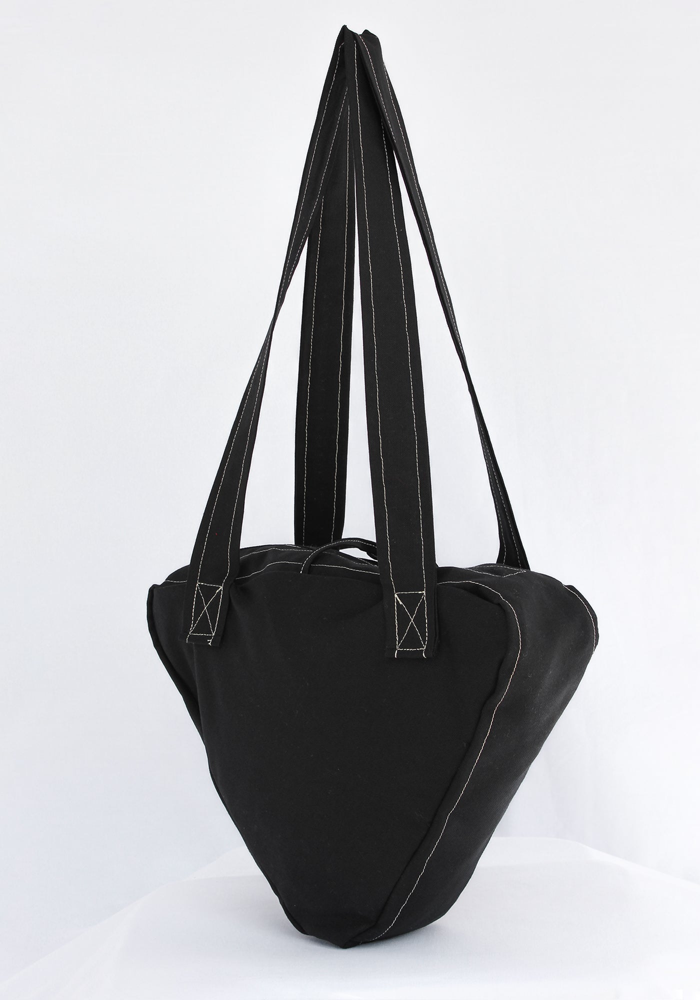 CLODIA CANVAS TRIANGLE TOTE NERO - Vestalis Roma