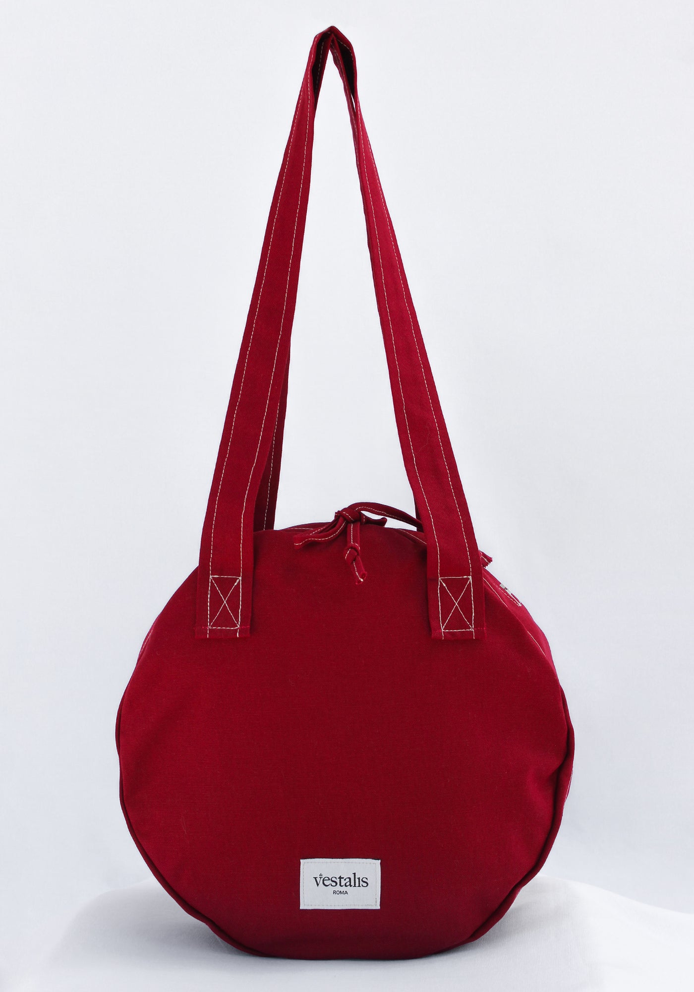 CLODIA CANVAS CIRCLE TOTE ROSSO - Vestalis Roma